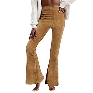 Aerie Groove On High Rise Velour Ribbed Flare Pants Size M Reg NEW